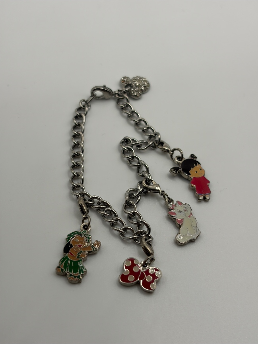 Silver tone Disney Charm Bracelet